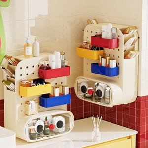 [해외] 다용도 타공판 데스크 정리함 사무용품 수납함 책상 미니 서랍장 4colors