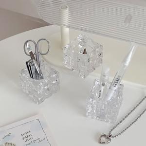 크리스탈 큐브 수납함 화장대정리 메이크업 소도구 투명보관함