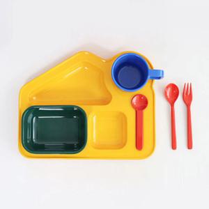 멜라민 해피팝 하우스 세트 (식판+볼+컵+스푼+포크) 다이어트 어른 아이 유아식판-품절