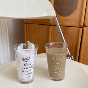 레터링 브알라 380ml 대용량 유리컵 카페컵 쥬스컵