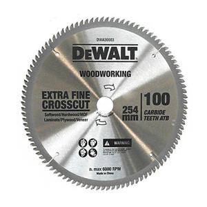 DWA30003 원형톱날 254mm 목재용 100T 목공용 팁쏘