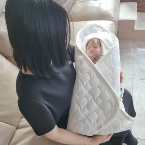 신생아 아기 곰누빔 순면 겉싸개 사계절용 이불 패드 겸용