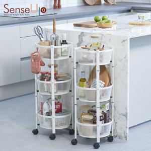센스업 트위스트 3단 트롤리 선반(원형 1+1)
