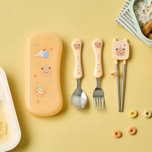 올인원 숟가락, 교정젓가락, 포크 세트 수저통포함 파티베어