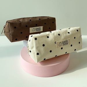 몽글코듀땡필통 골덴 도트 펜케이스 필기구 파우치