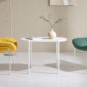 리엔 높은 소파테이블 타원형 거실 탁자 티테이블 800 화이트