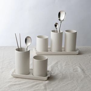 세라믹 물빠짐 3단 수저통