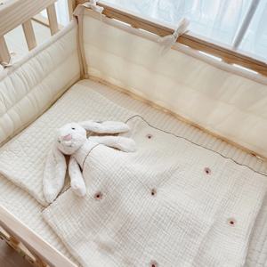 100수 순면 신생아 아기 낙상방지 범퍼가드 침대 맞춤 쿠션 세트