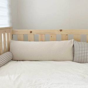 100수 누빔 사각범퍼 쿠션 아기침대가드 롱쿠션 바디필로우 커버 3colors