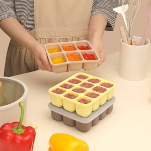 [리퍼] 삼중 밀폐 실리콘 이유식큐브 60ml (6구) 이유식 보관용기