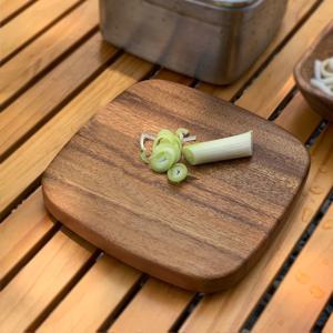 미니 정사각 아카시아 휴대용 도마