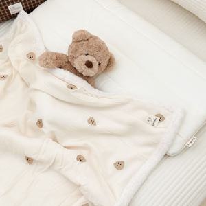 모달 극세사 푸드리 양면 블랭킷 겨울 담요 아기 이불 (M/L)