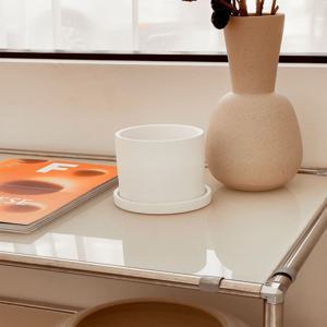 화이트 세라믹 도자기화병 원통형