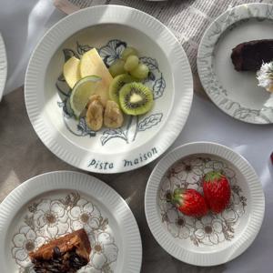 수프볼 파스타볼 21cm 꽃 레터링 일본 그릇