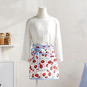 발렌타인 스트로베리 테리 하프 앞치마