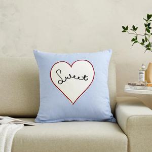 발렌타인 블루 하트 쿠션커버 50x50