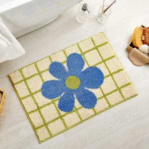 플라워 터프팅 발매트 BLUE 45X65