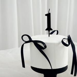 8cm 베이직 숫자초 블랙 1P 파티초 생일 이벤트 미니 케이크 기념일