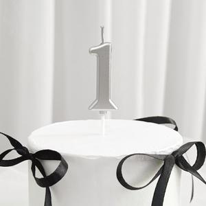 8cm 베이직 숫자초 실버 1P 파티초 생일 이벤트 미니 케이크 기념일
