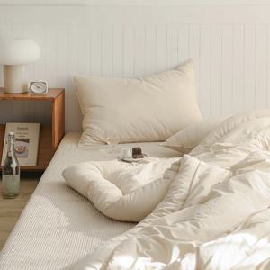 헬로우 4COLOR 오가닉 순면60수 피그먼트워싱 옥수수솜 차렵이불 세트(SS)(Q/K)