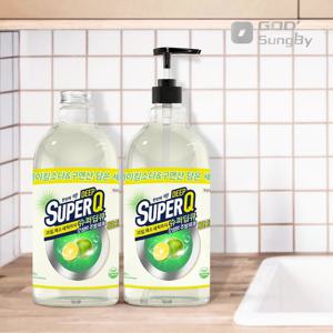 주방세제 1L+1L 청귤향 1종 친환경 대용량 펌프세트 과일세척
