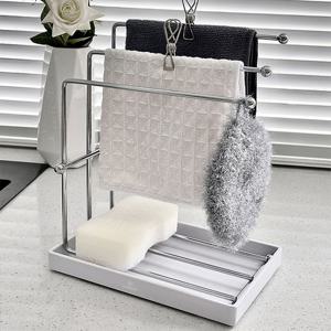 스텐 행주걸이 3단 주방 틈새 행주건조대 고무장갑 거치대