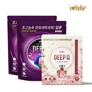 딥큐 3in1 고농축 샤르망부케/오션브리즈 PKG(캡슐세제 200개+건조기시트 40매)