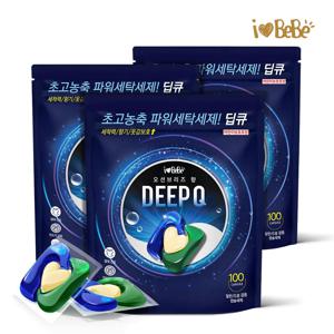 딥큐 3in1 오션브리즈 100개X3팩(총300개) 캡슐세제 실내건조 고농축 대용량