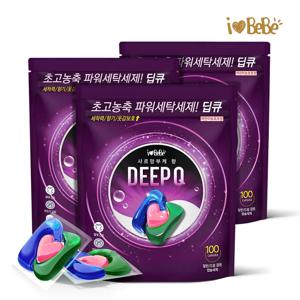 딥큐 3in1 샤르망부케 100개X3팩(총300개) 캡슐세제 실내건조 고농축 대용량