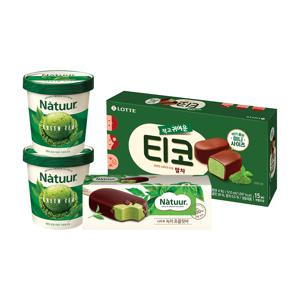 나뚜루 파인트 녹차x2개+나뚜루 녹차 초콜릿바x2개+티코 말차x2개