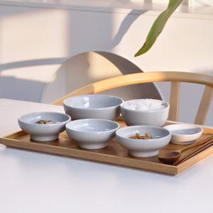 꽃 고백자 국산 도자기 굽 1인 식기세트 6p