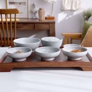 진 고백자 국산 도자기 굽 1인 식기세트 6p