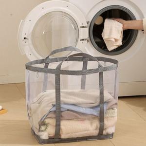 이동식 메쉬 빨래 바구니 접이식 대형 세탁바구니 보관함 다용도 수납함 분리수거함