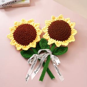한송이 뜨개꽃 빅 해바라기 대형꽃 완제품 니트 조화 졸업식 이벤트 선물 고백