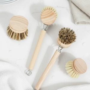 내추럴 우드 분리형 다용도 롱 브러쉬 세척솔 (2type)