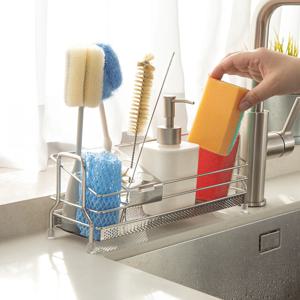 바스헬퍼 올스텐 304 무타공 물빠짐 수세미 거치대 칫솔걸이 치약 면도기 꽂이(와이드)