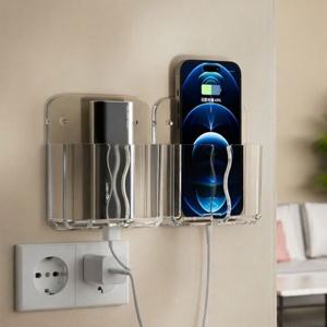 투명 핸드폰거치대 무타공 벽걸이 선반 2개세트