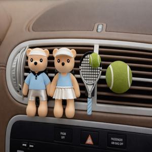 테니스 커플 곰돌이 4종세트 석고방향제 차량용방향제 새차선물 마그넷 방향제 답례품추천