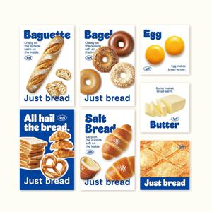 바게트 소금빵 베이글 베이커리 엽서 세트
