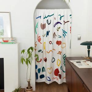 리드버터플라이무브 도어커튼 카페 패브릭 포스터 일러스트 벽장식 가리개 140x160cm