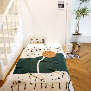 로맨틱 한송이 아트 모티브  소파커버/러그/블랭킷