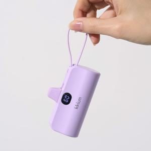 일체형 도킹형 5000mAh 3XL 2in1 LED 고속충전 미니 보조배터리