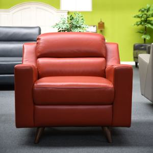 엔틱수입가구 파파야레드 가죽1인 8895 거실소파