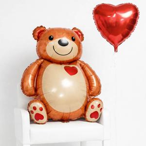 60cm 하트 곰돌이 대형 풍선 파티 장식 포토존 소품