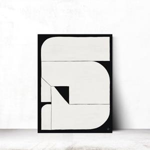 북유럽 디자인 추상화액자 거실 갤러리월 캔버스그림 블랙박스  21x26cm