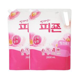 피죤 섬유유연제 핑크로즈 리필 2600ml x2
