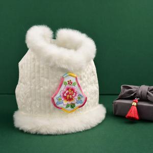 강아지 한복 누빔 배자 털조끼 애견 고양이