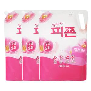 피죤 섬유유연제 핑크로즈 리필 2600ml x3