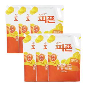 피죤 섬유유연제 옐로미모사 리필 2600ml x6