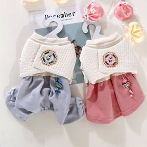 강아지한복 설빔 배자 세트 / 여아 원피스 남아 올인원 명절 한복